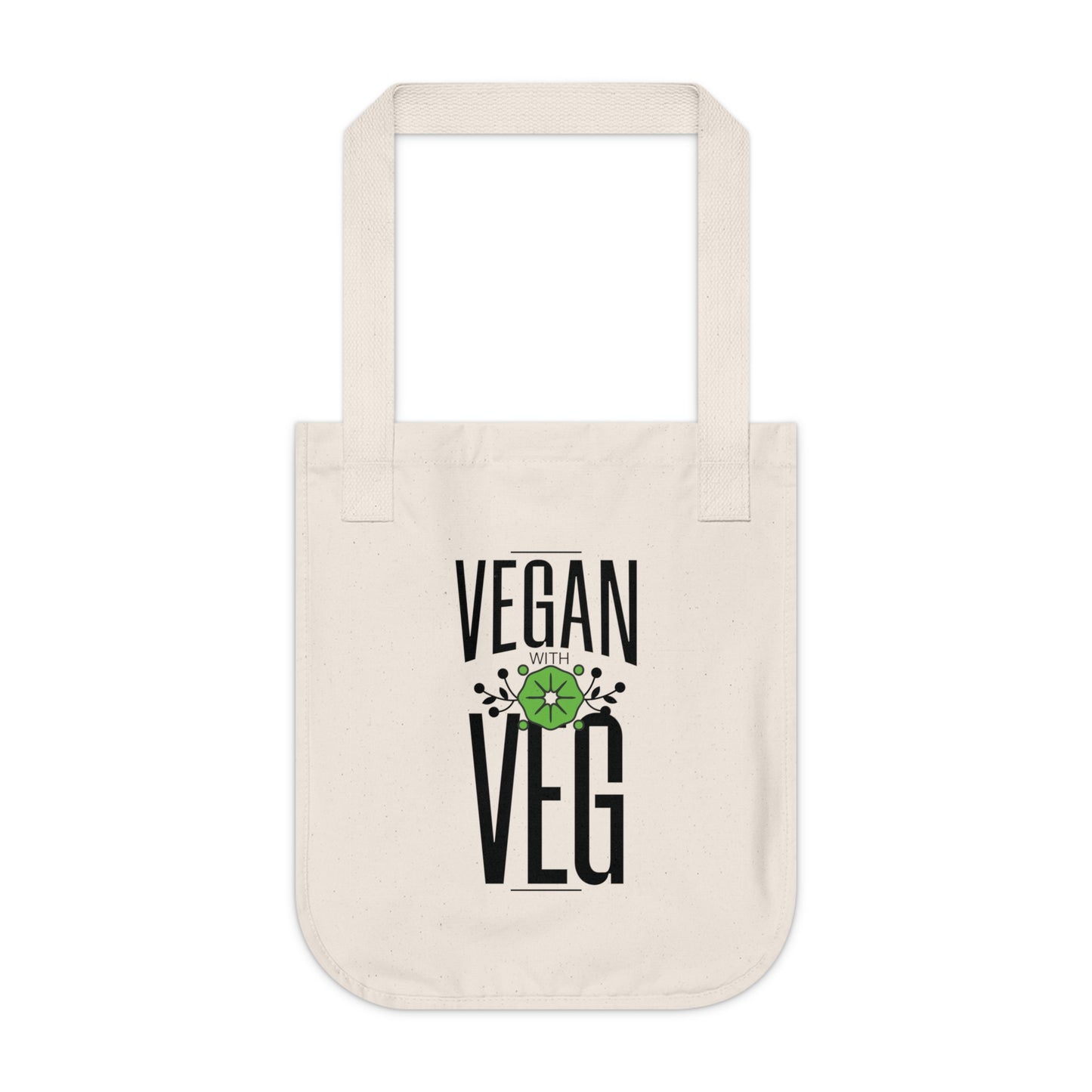 Vegan Veg Tote Bag - Eco-Friendly Grocery Bag for Plant Lovers (Natural)