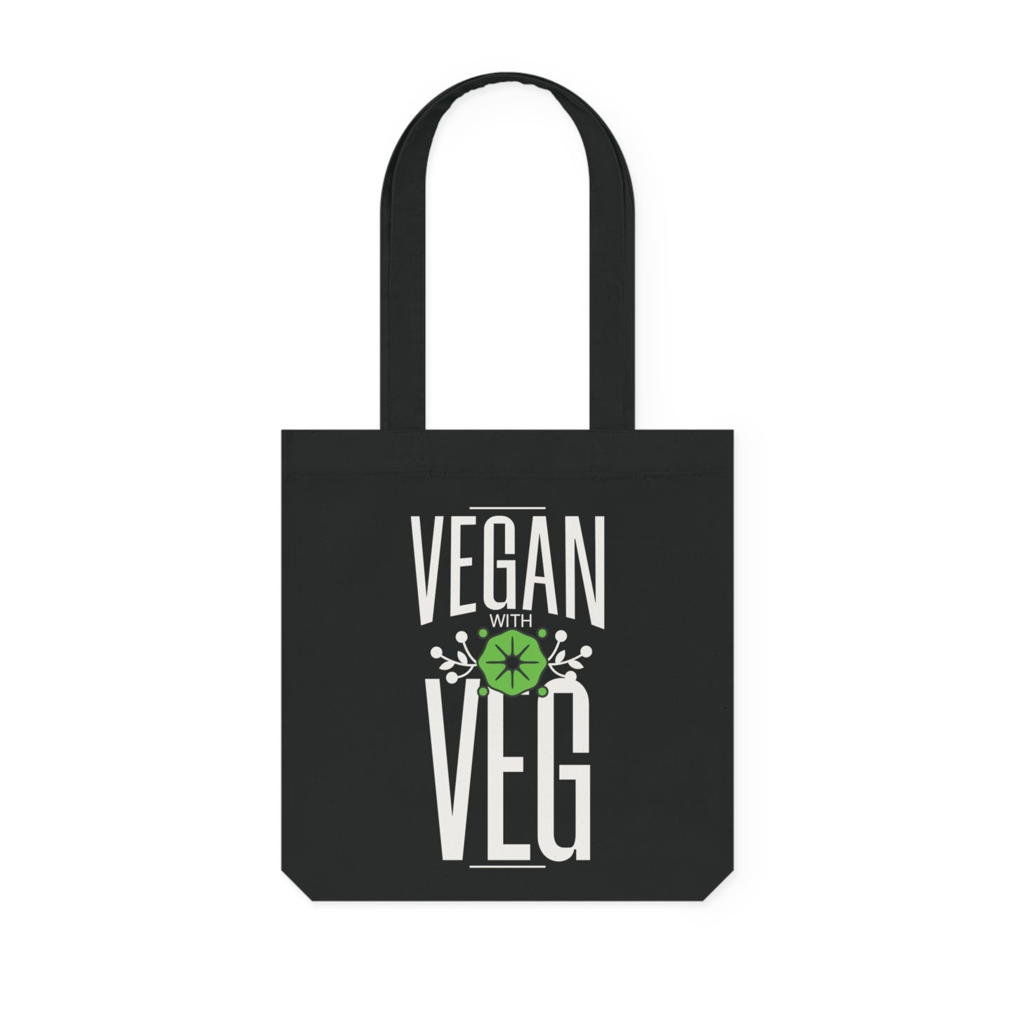 Vegan Woven Tote Bag - Eco-Friendly Reusable Shopping Bag (Black)