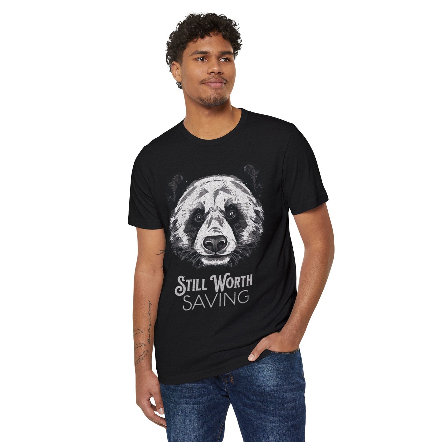Still Worth Saving Panda-Unisex Recycled Organic T-Shirt