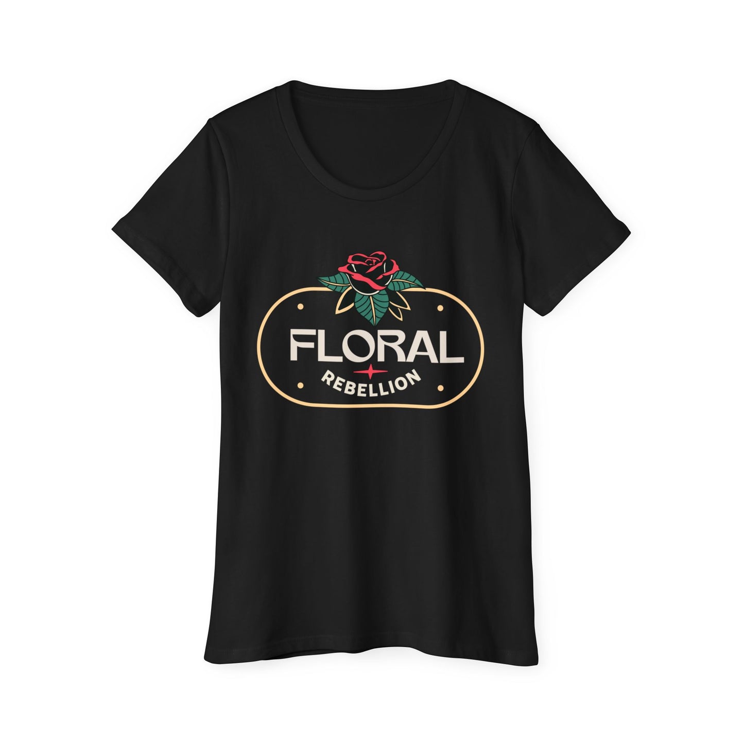 Women's Organic Floral Rebellion T-Shirt - Eco-Friendly Casual Tee