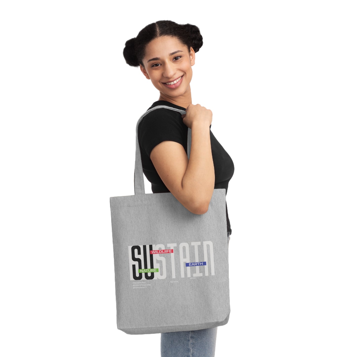 Sustain Wildlife & Earth - Eco-Friendly Woven Tote Bag