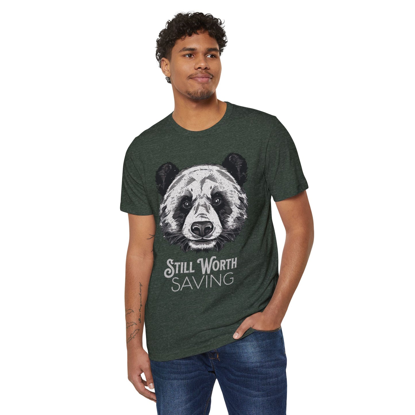 Still Worth Saving Panda-Unisex Recycled Organic T-Shirt