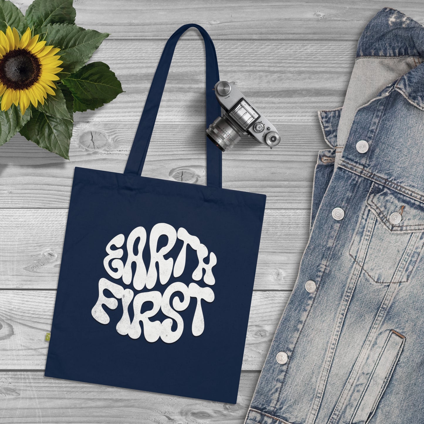 Earth First - Eco-Friendly Tote Bag, Reusable Shopping Bag, Gift for Nature Lovers, Sustainable Style, Conscious Consumer
