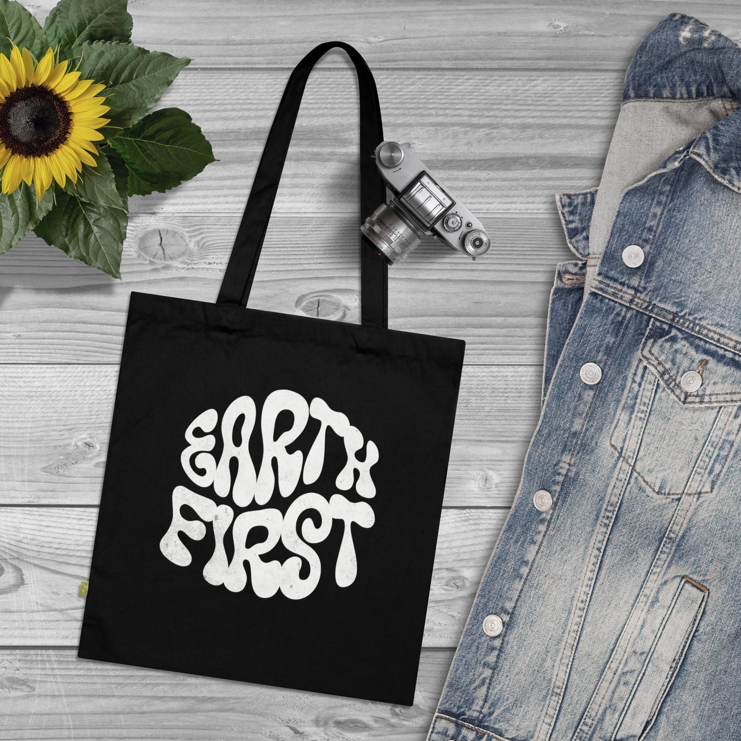 Earth First - Eco-Friendly Tote Bag, Reusable Shopping Bag, Gift for Nature Lovers, Sustainable Style, Conscious Consumer