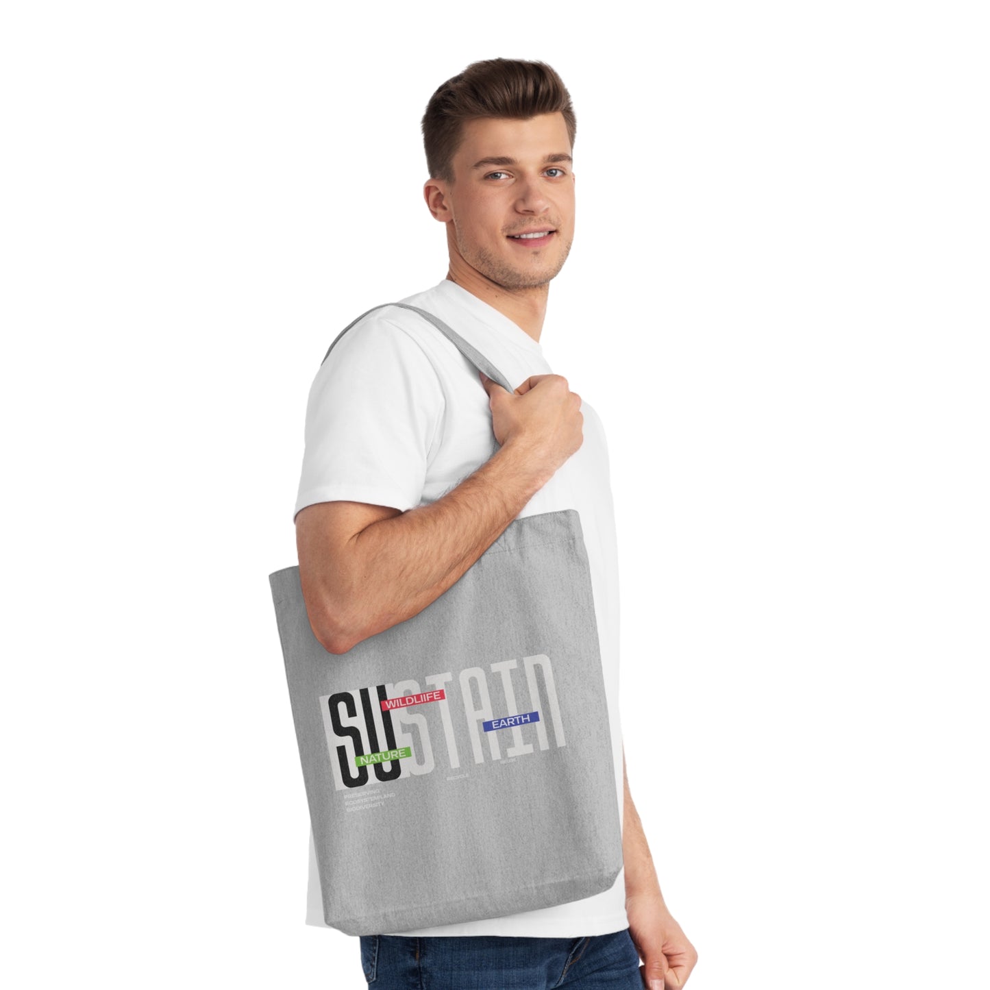 Sustain Wildlife & Earth - Eco-Friendly Woven Tote Bag
