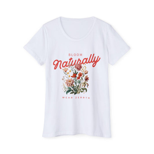 Organic T-Shirt - Bloom Naturally with Floral Design for Eco Nature Lover