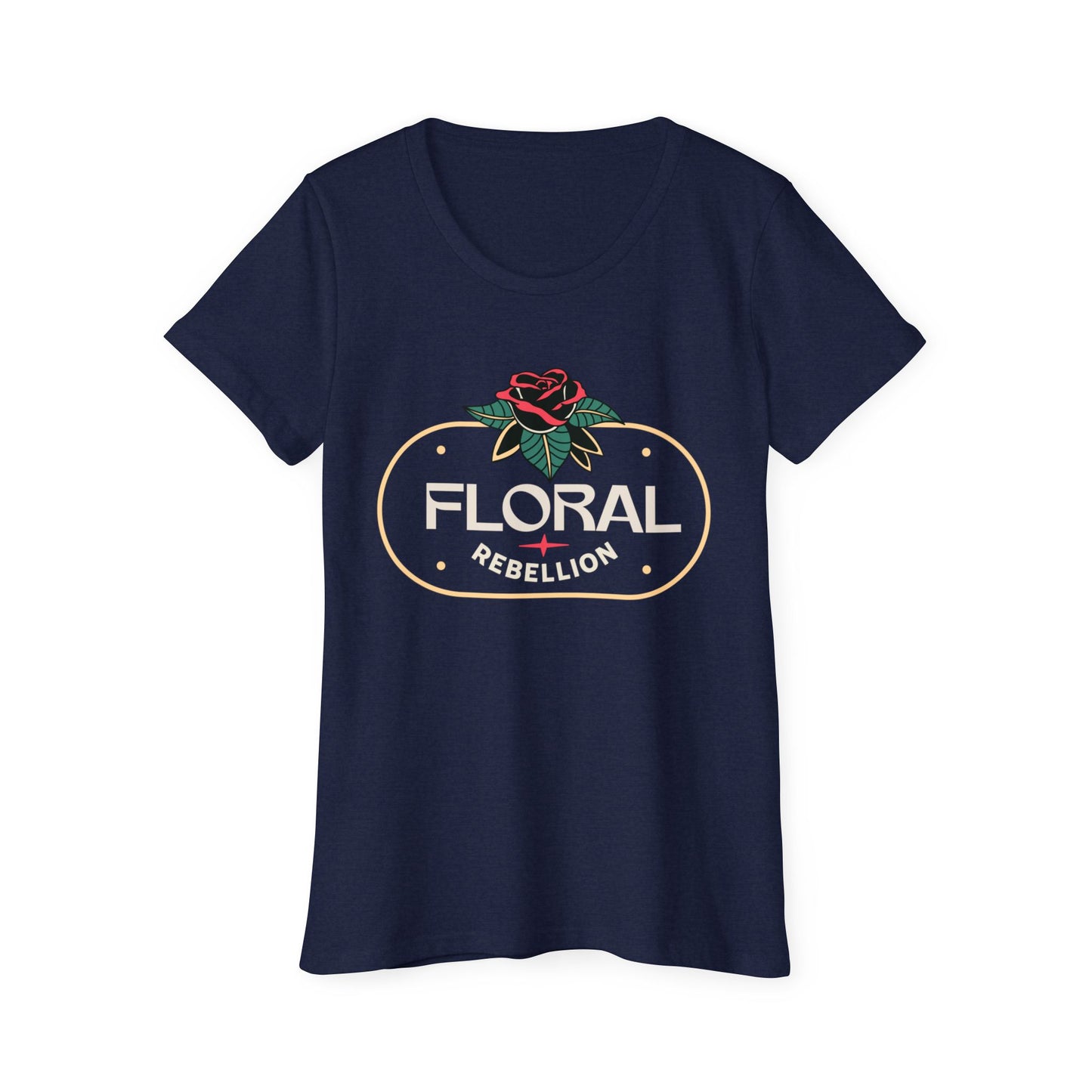 Women's Organic Floral Rebellion T-Shirt - Eco-Friendly Casual Tee